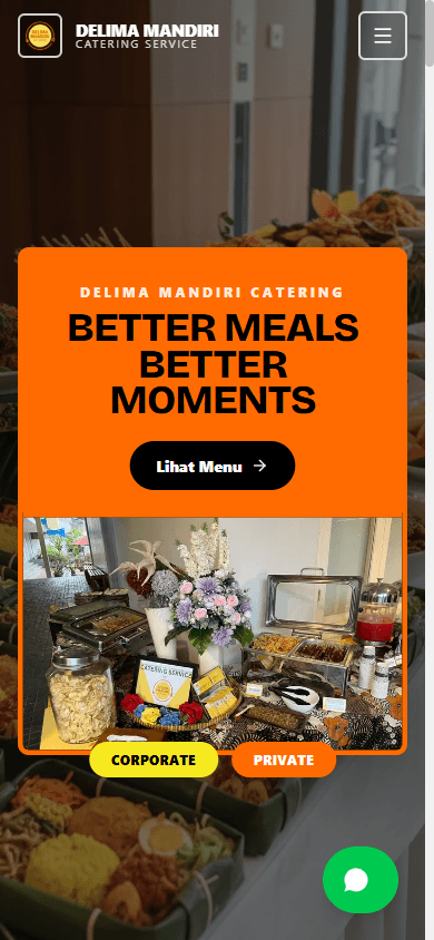 Delima Mandiri Catering Website - Mobile View